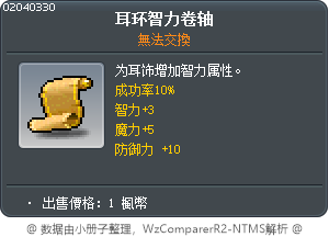 耳环智力卷轴 Tooltip