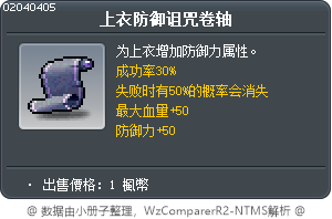 上衣防御诅咒卷轴 Tooltip