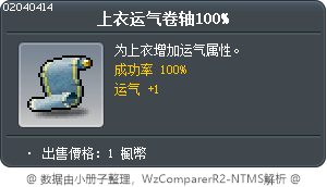 上衣运气卷轴100% Tooltip
