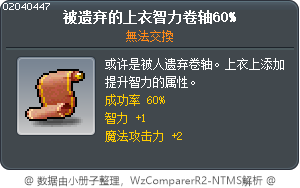 丟棄的上衣智力卷軸60% Tooltip