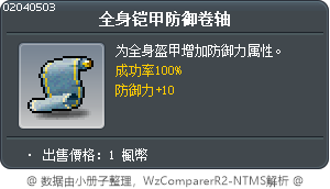 全身铠甲防御卷轴 Tooltip