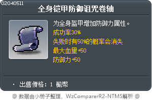 全身铠甲防御诅咒卷轴 Tooltip