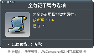 套服智力卷軸100% Tooltip