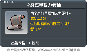 全身盔甲智力卷轴 Tooltip