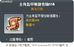 全身盔甲敏捷卷轴65% Tooltip