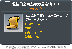 溫情套服力量卷軸10% Tooltip