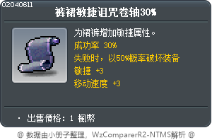 裤裙敏捷诅咒卷轴30% Tooltip