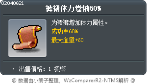裤裙体力卷轴60% Tooltip