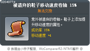 丟棄的鞋子移動速度卷軸15% Tooltip