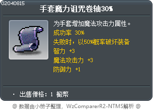手套魔力诅咒卷轴30% Tooltip