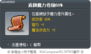 Scroll for Shield for Magic Attack 60% Tooltip