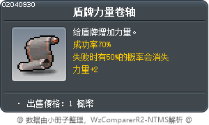 盾牌力量卷轴 Tooltip