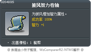 披風智力卷軸100% Tooltip