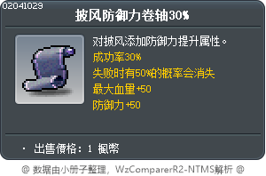 披風防禦力卷軸30% Tooltip