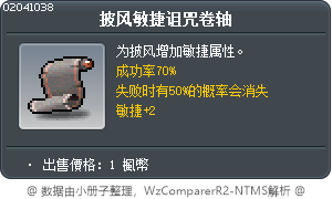 披风敏捷诅咒卷轴 Tooltip
