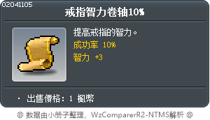 戒指智力卷轴10% Tooltip