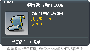 项链运气卷轴100% Tooltip