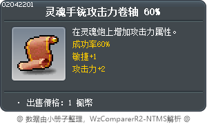 靈魂射手攻擊力卷軸60% Tooltip