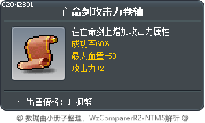 黛絲佩拉朵攻擊力卷軸60% Tooltip