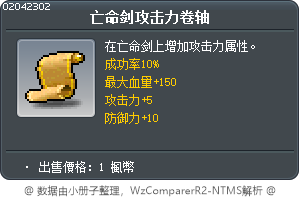 亡命剑攻击力卷轴 Tooltip