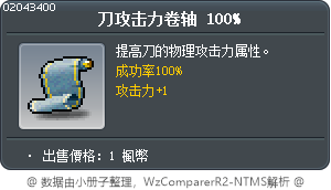 雙刀攻擊力卷軸100% Tooltip