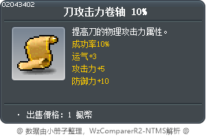 刀攻击力卷轴 10% Tooltip