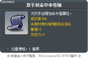 双手剑命中率卷轴 Tooltip