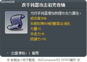 双手钝器攻击诅咒卷轴 Tooltip