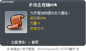 矛攻擊卷軸60% Tooltip