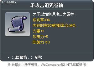 矛攻击诅咒卷轴 Tooltip