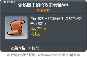 企鹅国王的枪攻击卷轴60% Tooltip