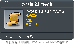 双弩枪攻击力卷轴 Tooltip