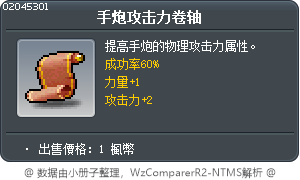 火砲攻擊力卷軸60% Tooltip