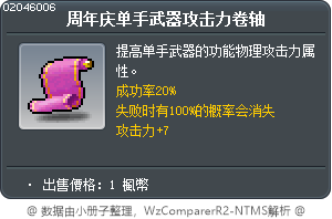 周年庆单手武器攻击力卷轴 Tooltip