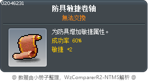 防具敏捷卷軸60% Tooltip