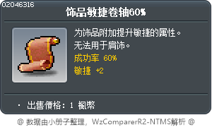 飾品敏捷卷軸60% Tooltip