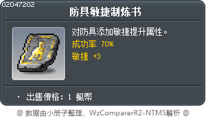 防具敏捷制炼书 Tooltip