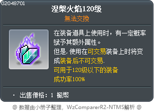 涅槃火焰120级 Tooltip