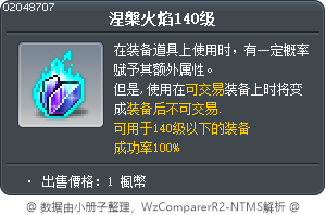 涅槃火焰140级 Tooltip