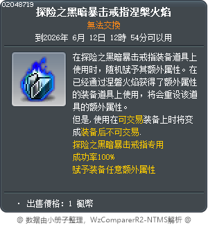 探险之黑暗暴击戒指涅槃火焰 Tooltip