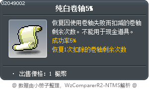 纯白卷轴5% Tooltip