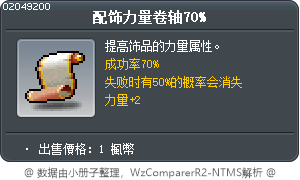 配饰力量卷轴70% Tooltip