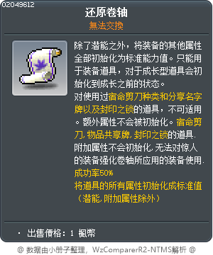 回真卷軸50% Tooltip