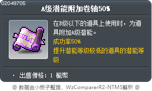 稀有潛在能力賦予卷軸50% Tooltip