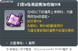 幻影A级潜能附加卷轴50% Tooltip