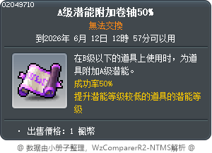 A级潜能附加卷轴50% Tooltip