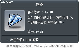 冰柱 Tooltip