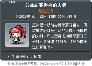 苏菲莉亚丢弃的人偶 Tooltip
