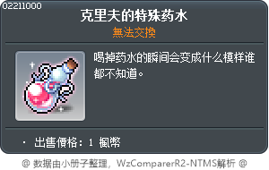 克里夫的特殊药水 Tooltip