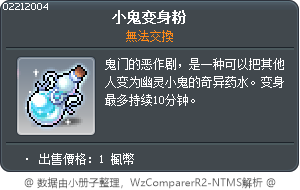 小鬼变身粉 Tooltip